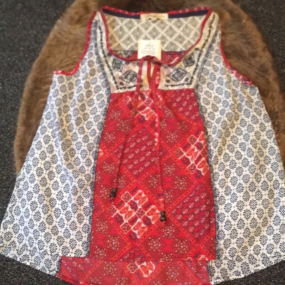 Long Red, White, and Blue Top. NWOT.